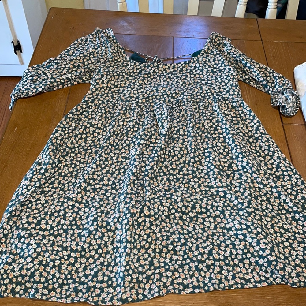 American Eagle green flower babydoll dress size:L